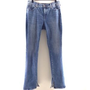 Express Women Jeans Skyscraper 12R Blue Mid Rise Split Hem Bootcut 007151235